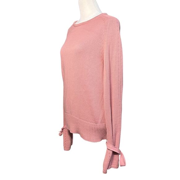 Sundance Aryka Sweater Women Medium Bell Sleeve Supima Wool Boho Feminine Bows - Picture 5 of 10